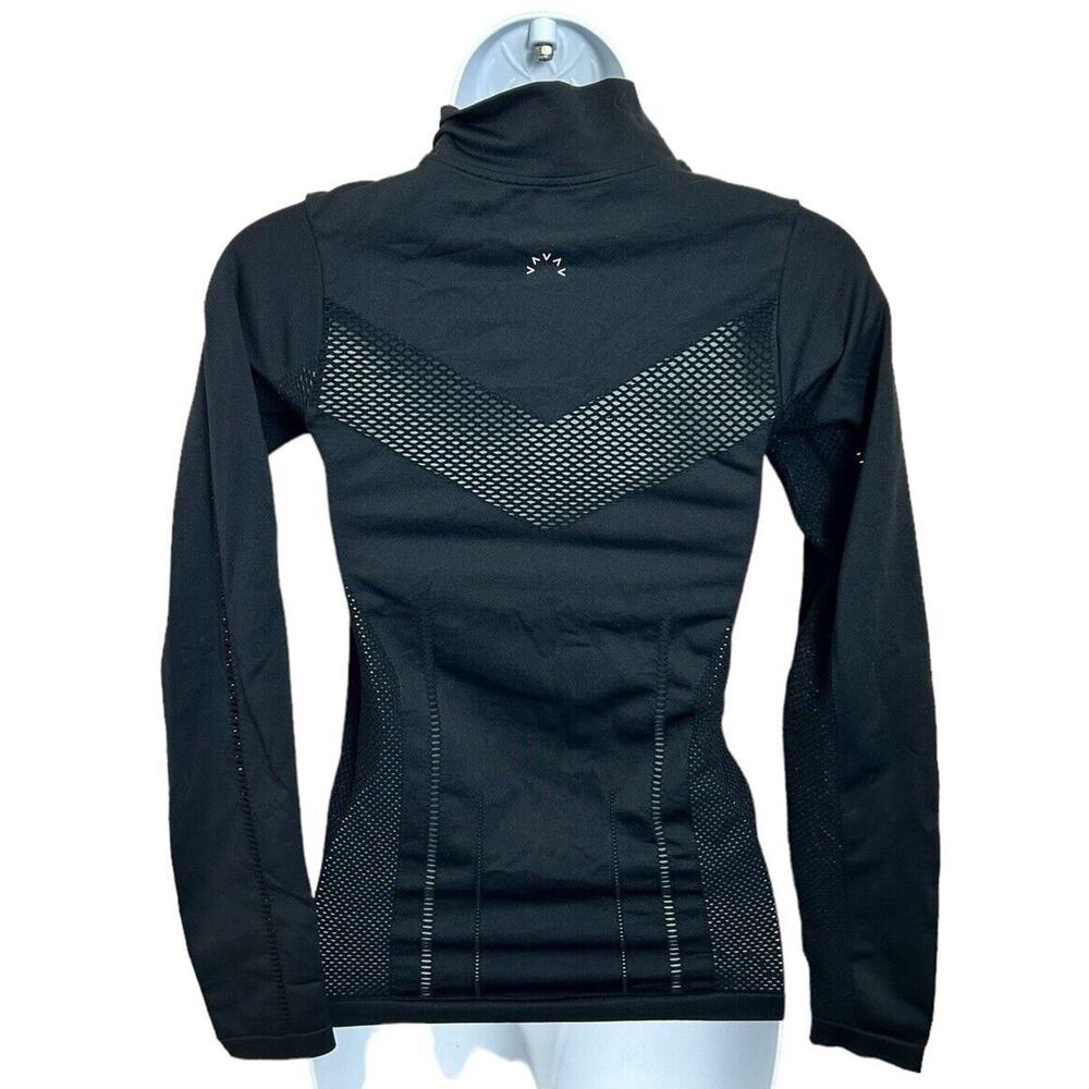 Varley Poinsettia Full Zip Jacket Sz XXS/XS Fitted Black Perforated Mesh - Picture 9 of 15